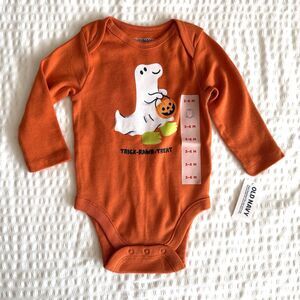 Old Navy Baby Halloween Ghost Unisex 3,6,12,18 Months, Long Sleeve Bodysuit NWT